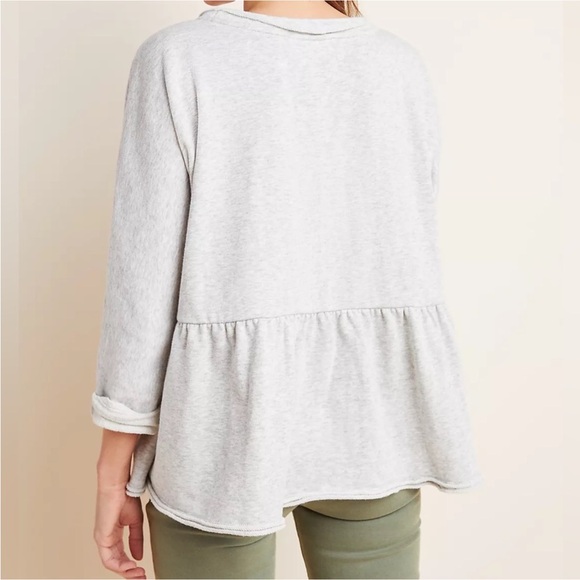 Anthropologie Gray Peplum Sweatshirt - Picture 3 of 13